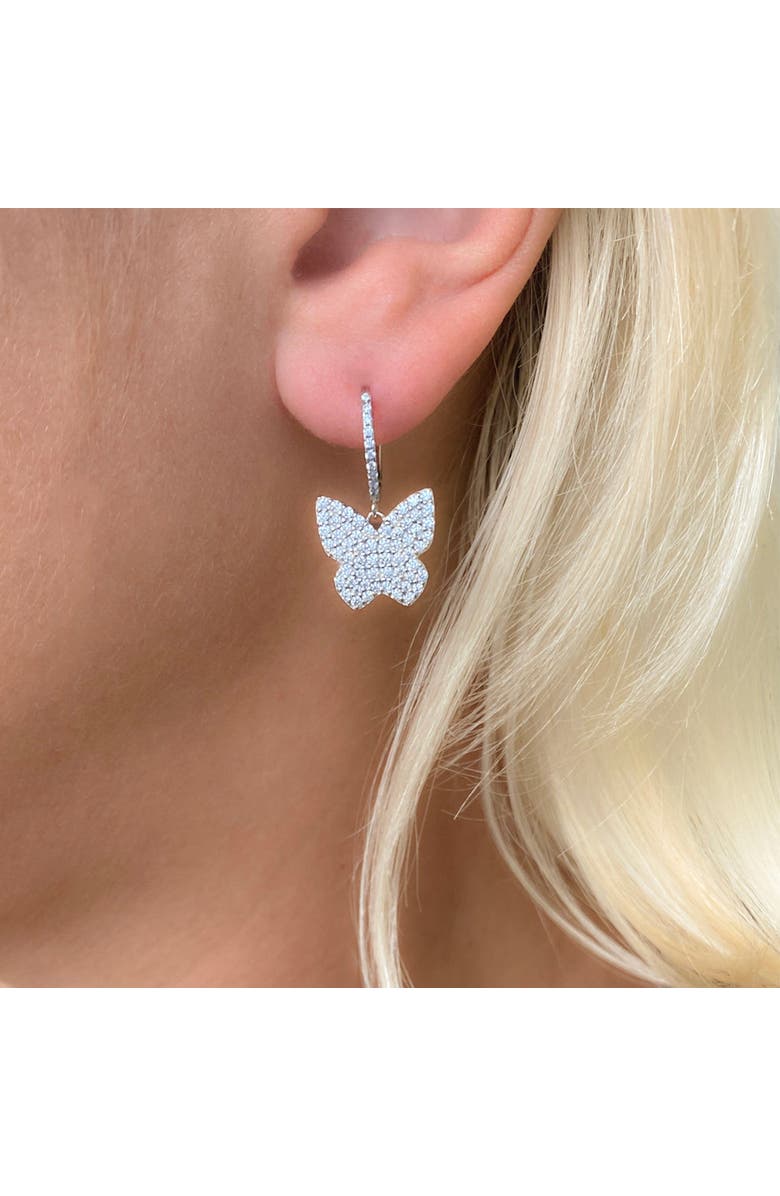 Anna Zuckerman Diamond Essence Butterfly Earrings, Alternate, color, Platinum