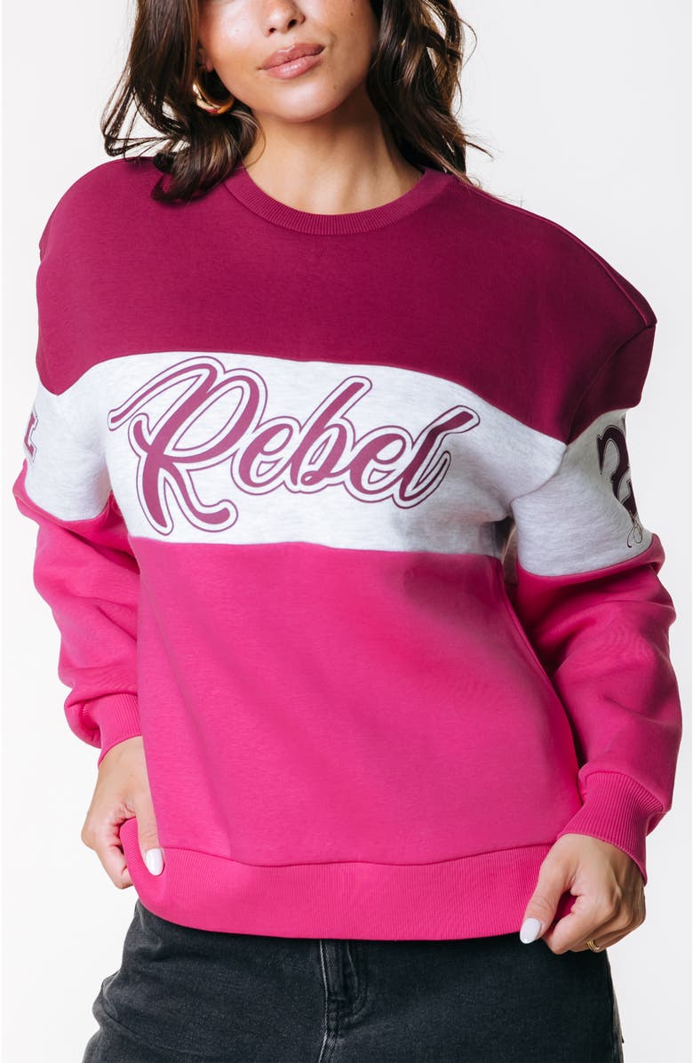 Colourful Rebel Logo Colourblock Boxy Sweat, Main, color, Multicolor