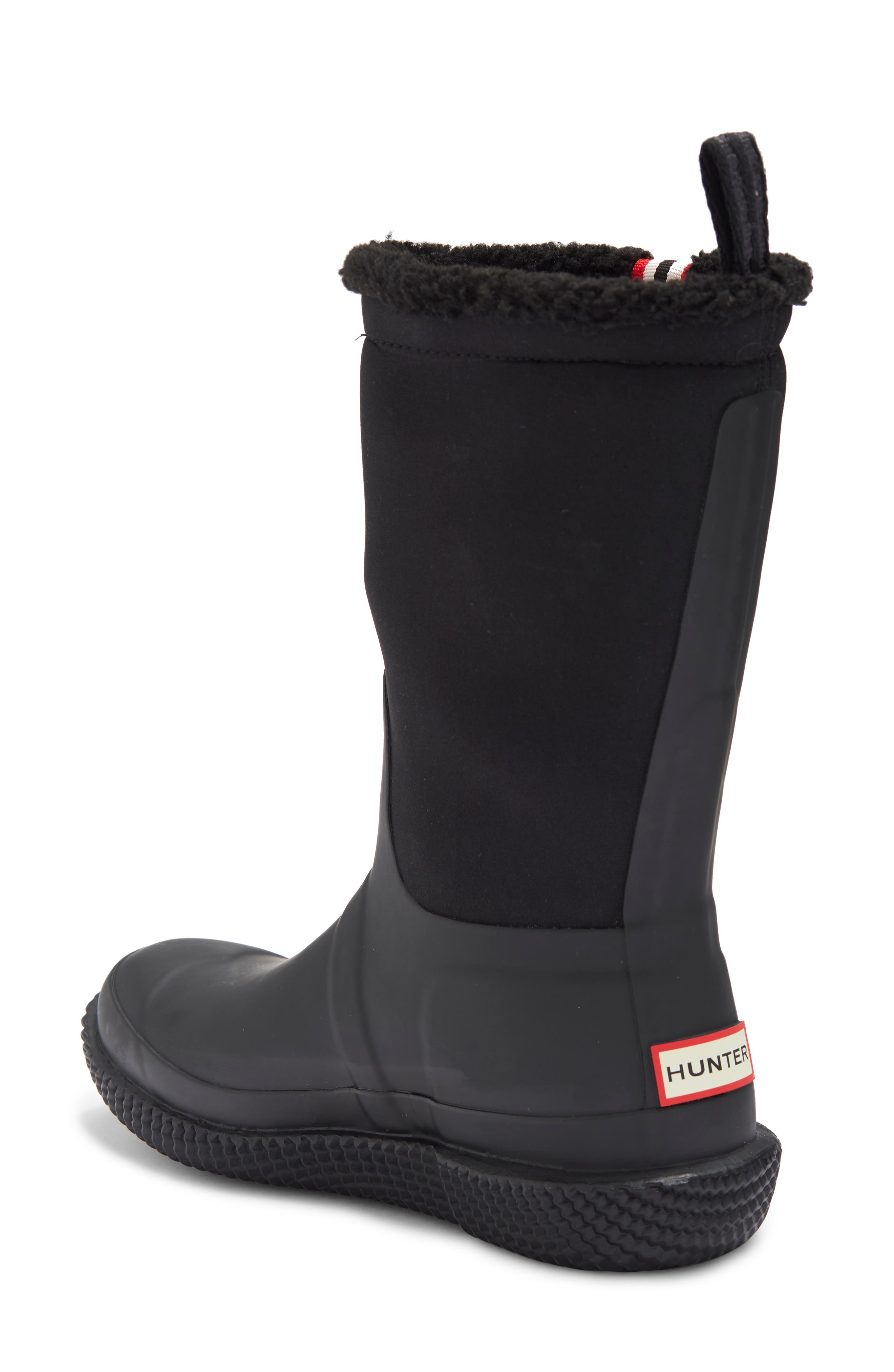 Hunter Roll Top Webbing Faux Shearling Lined Boot, Alternate, color, 