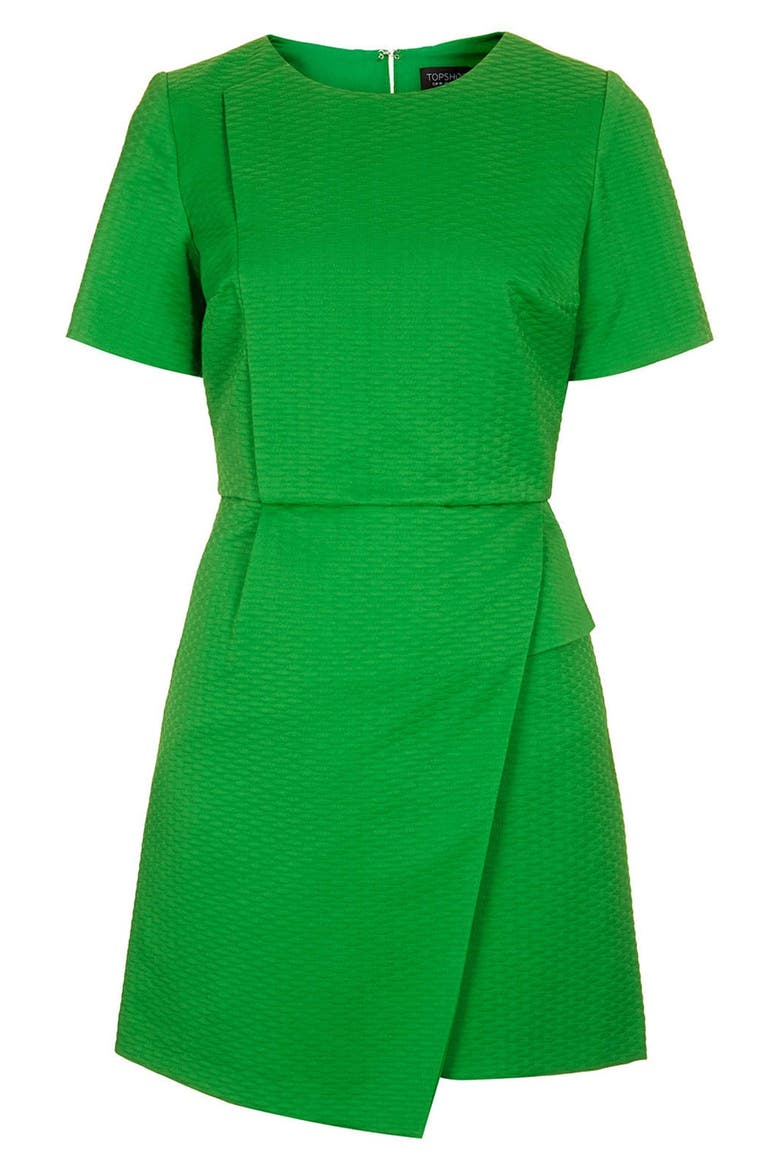 'Premium' Textured Faux Wrap Dress, Alternate, color, GREEN