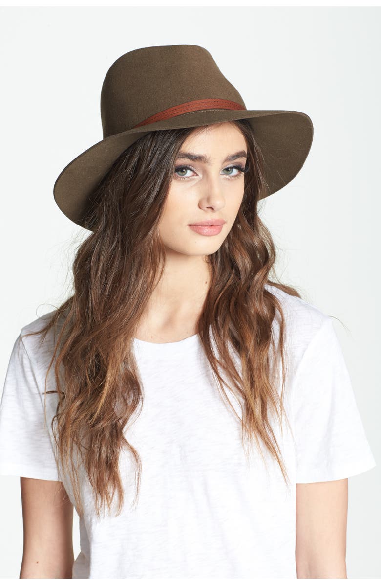 rag & bone Floppy Brim Felted Wool Fedora, Alternate, color, Black