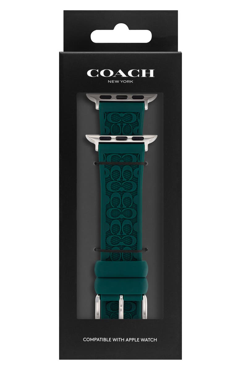 COACH Signature C Silicone Apple Watch<sup>®</sup> Watchband, Alternate, color, 