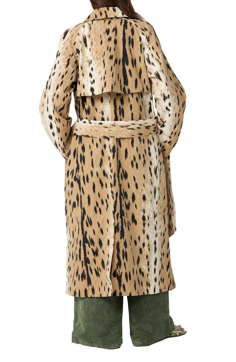 DVF Kamirah Animal Print Trench Coat, Alternate, color, Leopard Fawn Neutral Big