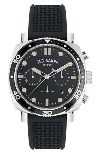 Ted Baker Tb Urban Silicone Strap Watch, 20mm In Black