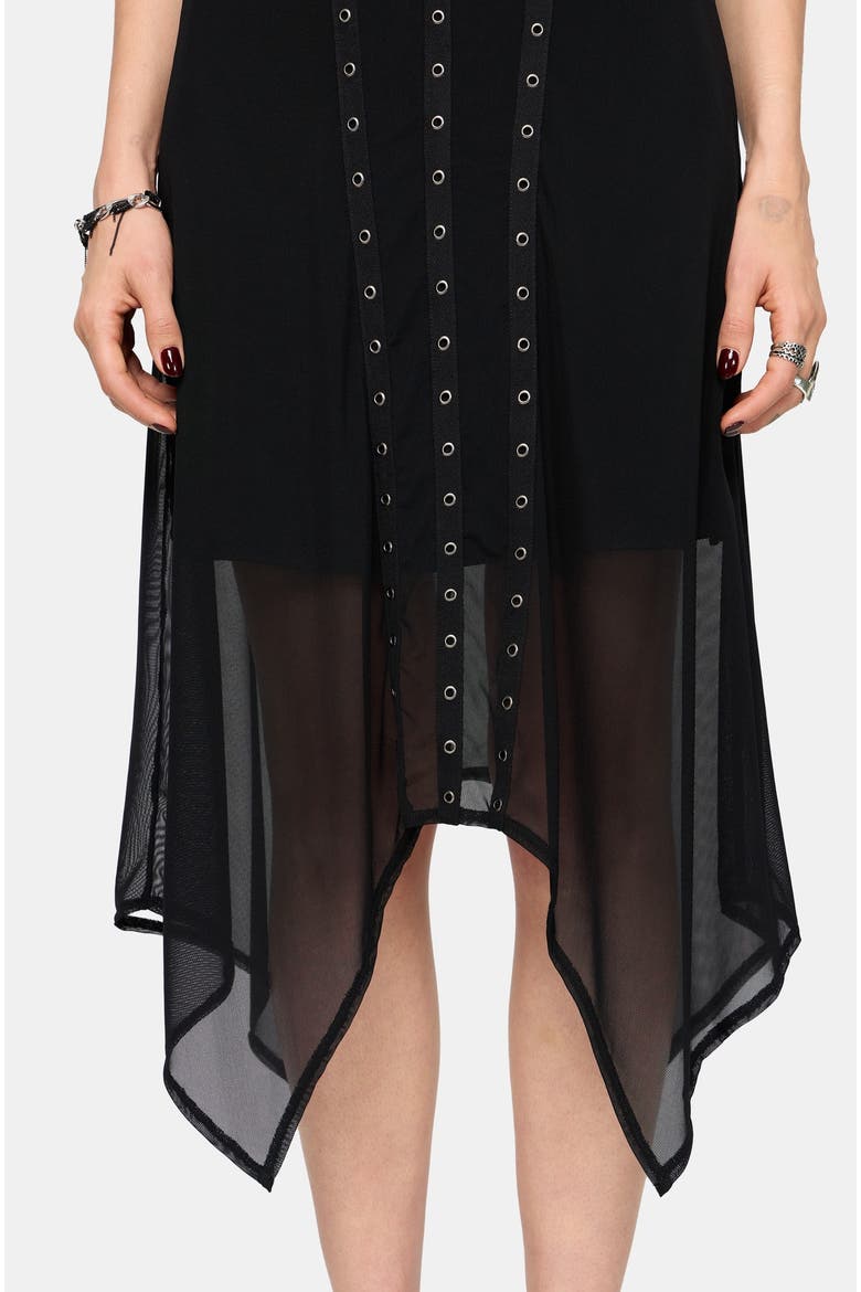 Virella Mesh Cami Midi Dress, Alternate, color, Black