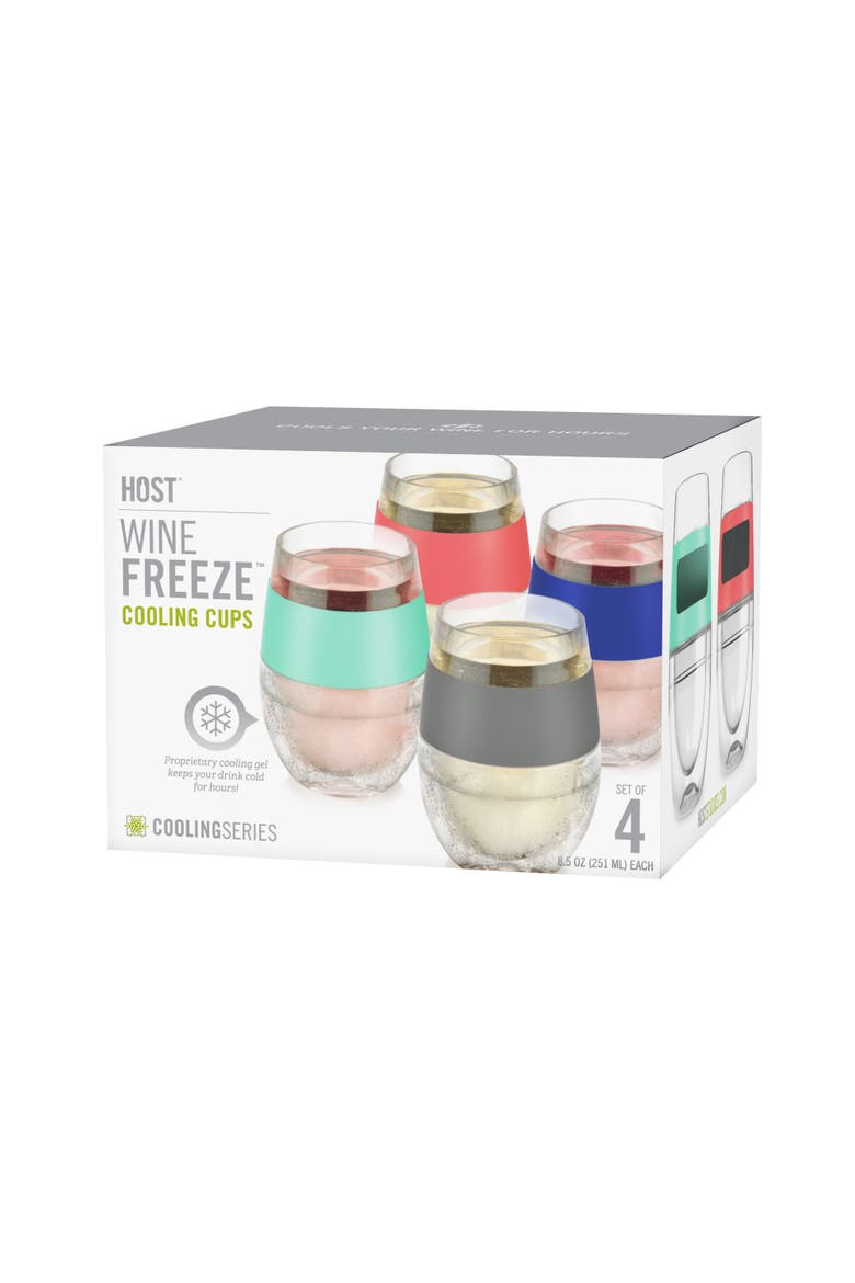 Wine FREEZE Cooling Cup Set of 4, Alternate, color, Multicolor