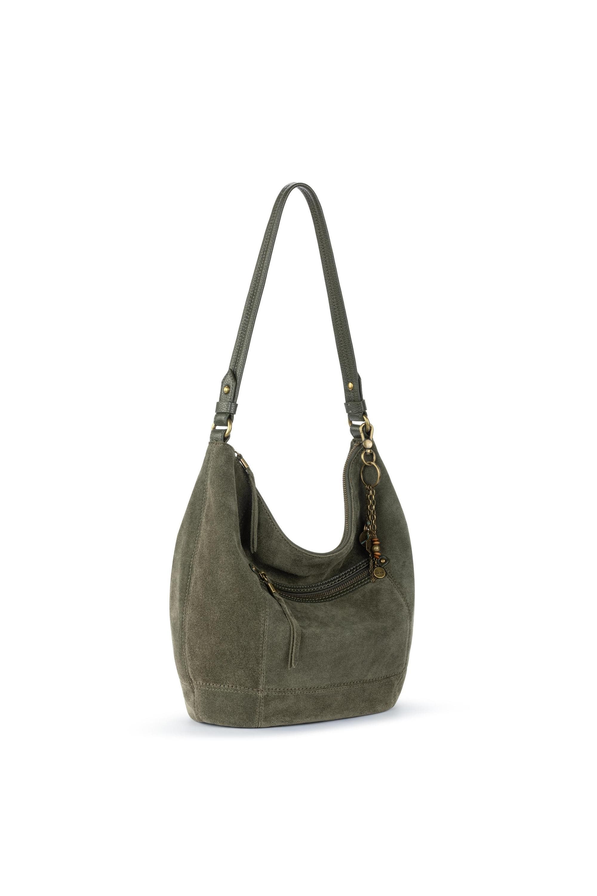 Sequoia Hobo Leather Bag, Alternate, color, Moss Suede