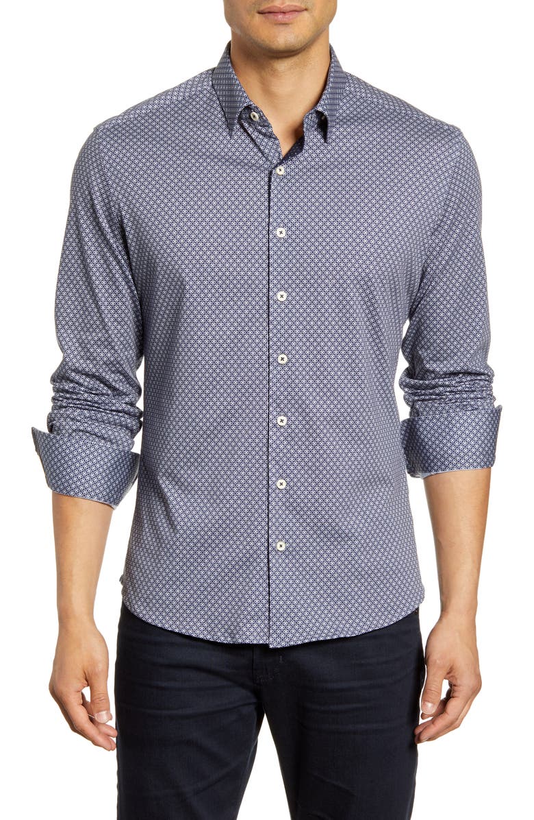 Stone Rose Regular Fit Button-Down Performance Sport Shirt, Main, color,