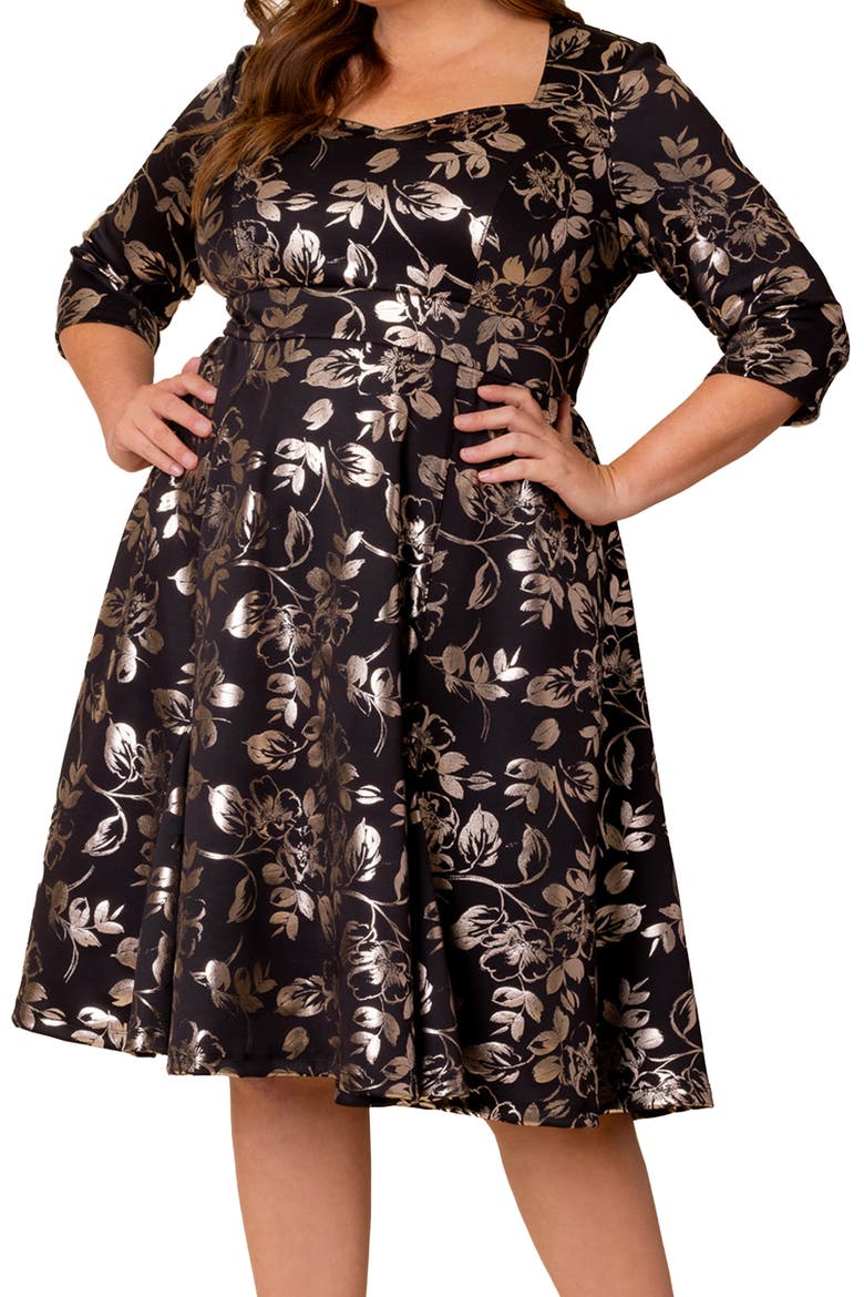 Royal Sweetheart Dress, Alternate, color, GILDED NOIR