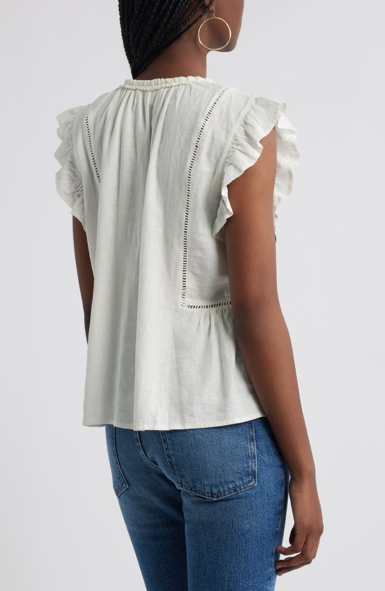 Treasure & Bond Ruffle Sleeve Linen Blend Top, Alternate, color, 