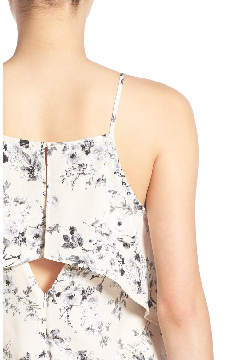 Print Popover Romper, Alternate, color, CREAM/ GREY
