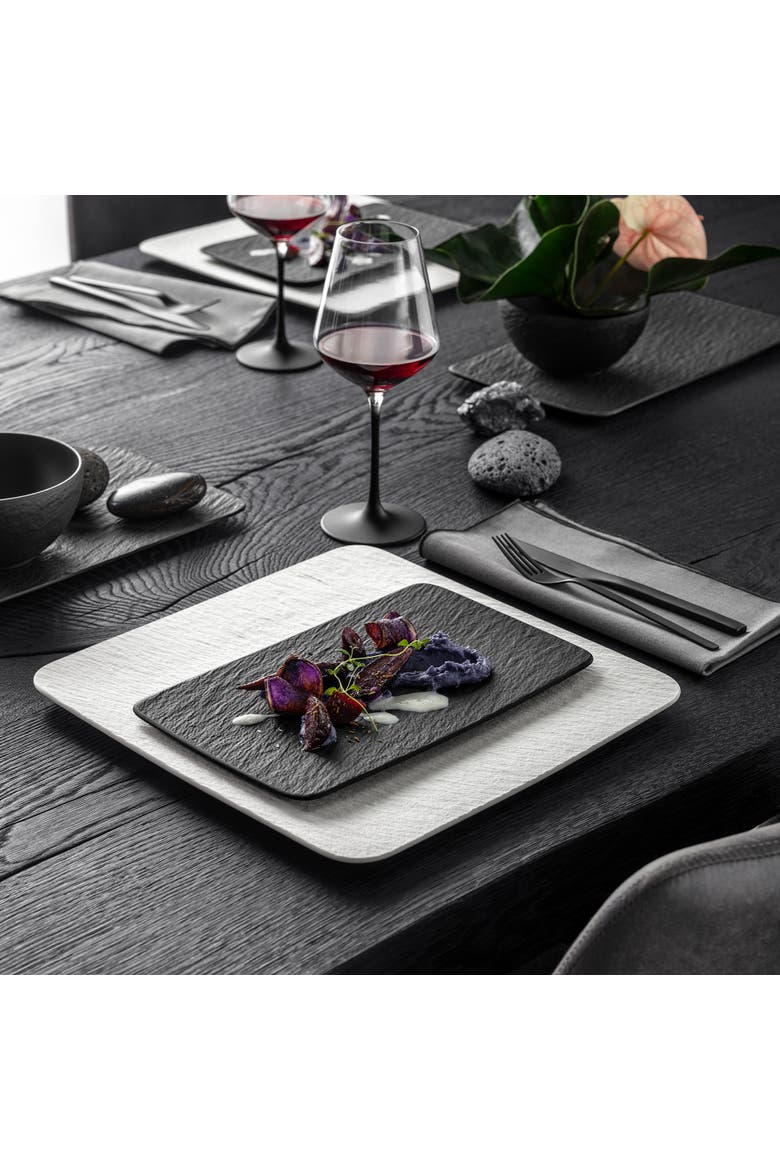 Manufacture Rock Rectangular Multifunctional Plate, Alternate, color, black