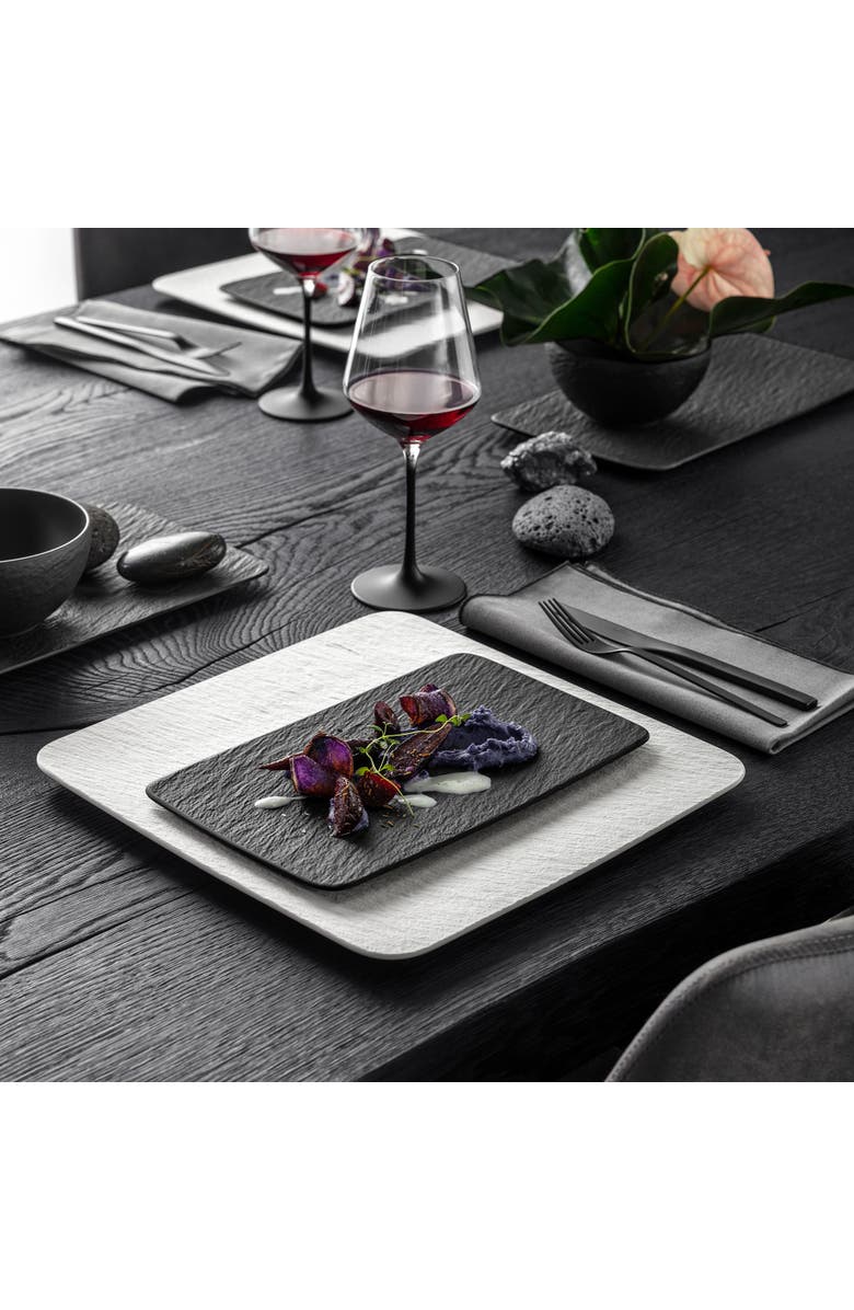 Villeroy & Boch Manufacture Rock Rectangular Multifunctional Plate, Alternate, color, Black