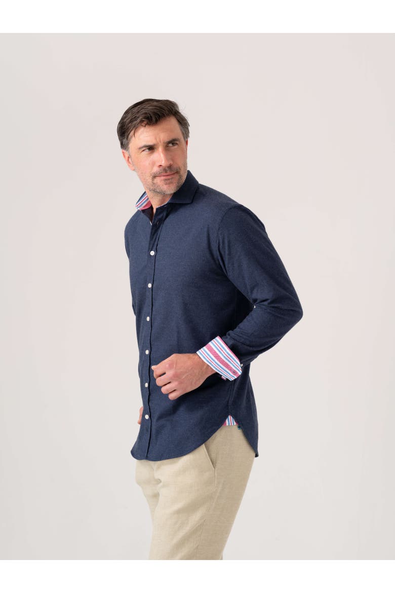 Cotton Cashmere Long Sleeve Shirt, Alternate, color, Navy