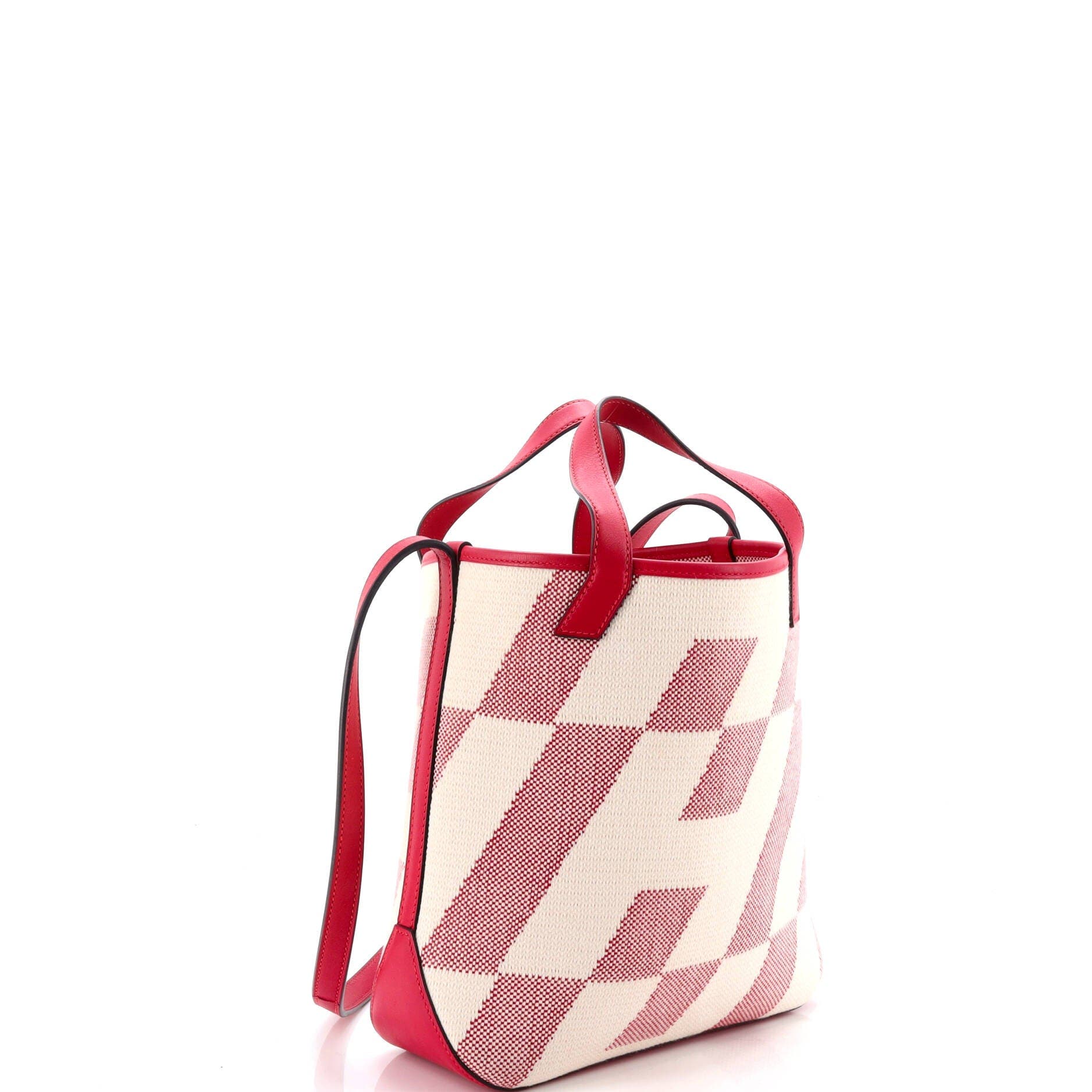 Cabas H en Biais Tote Canvas with Leather 27, Alternate, color, Pink