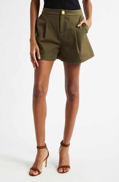L'AGENCE Saige Pleated Safari Shorts