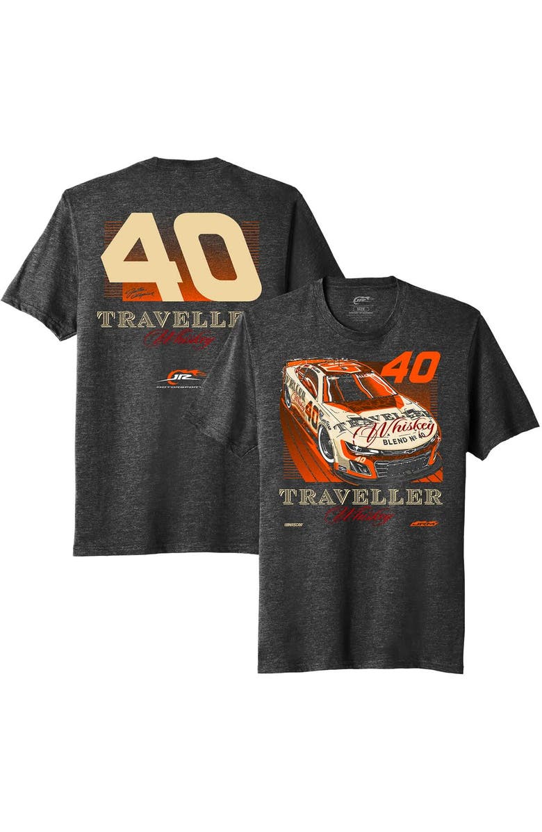 JR MOTORSPORTS OFFICIAL TEAM APPAREL Men's JR Motorsports Official Team Apparel Heather Black Justin Allgaier Traveller Whiskey Car T-Shirt, Main, color, Heather Black