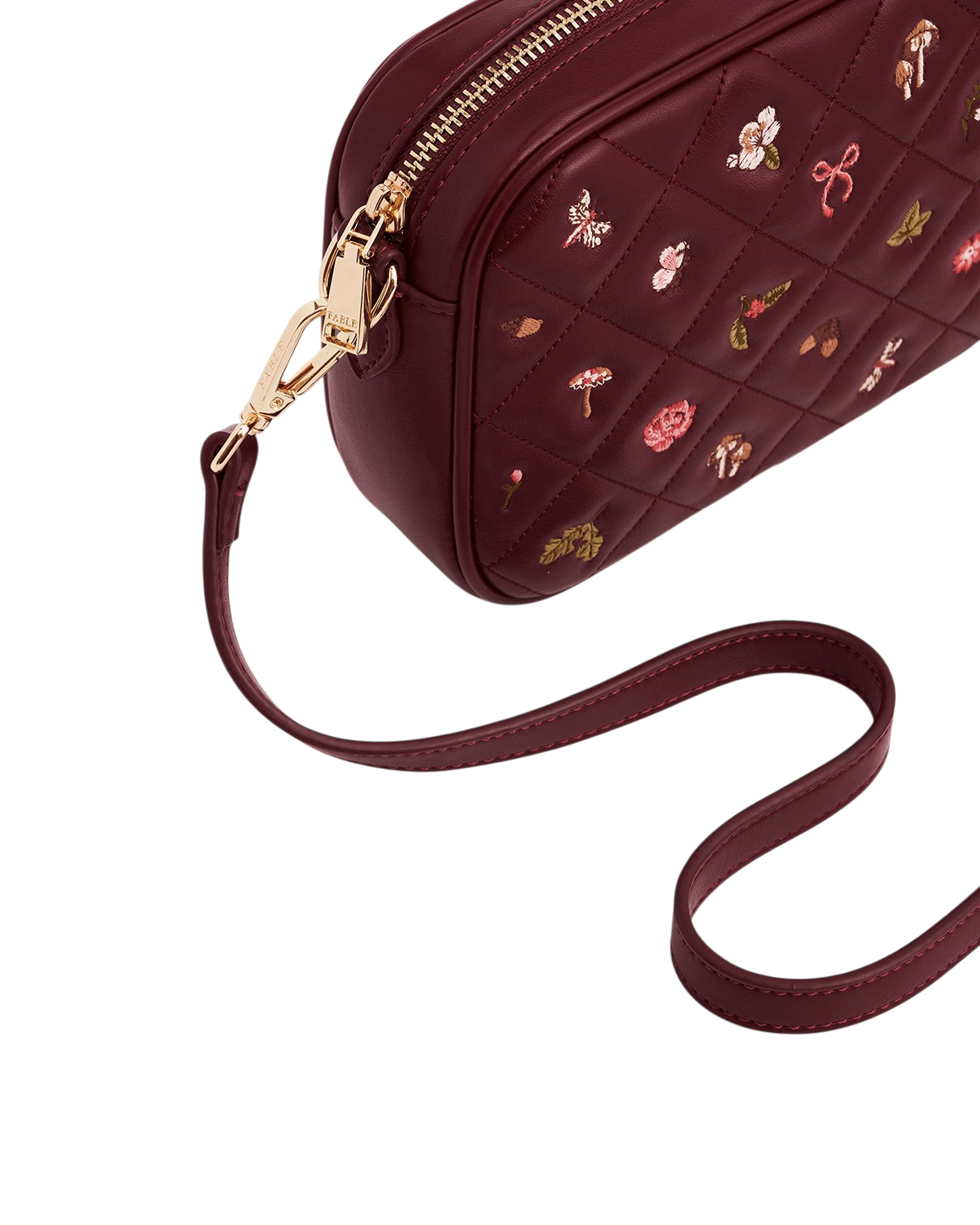 Alice Orla Embroidered Quilted Camera Purse, Alternate, color, Burgundy
