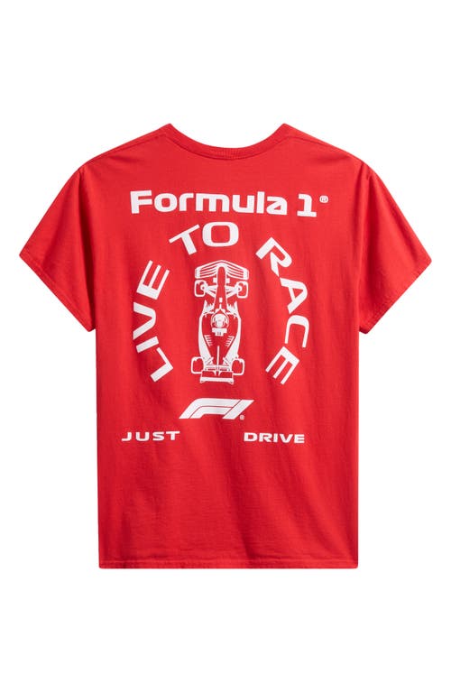 Junk Food F1® White Car Flea Market Graphic T-shirt In Red