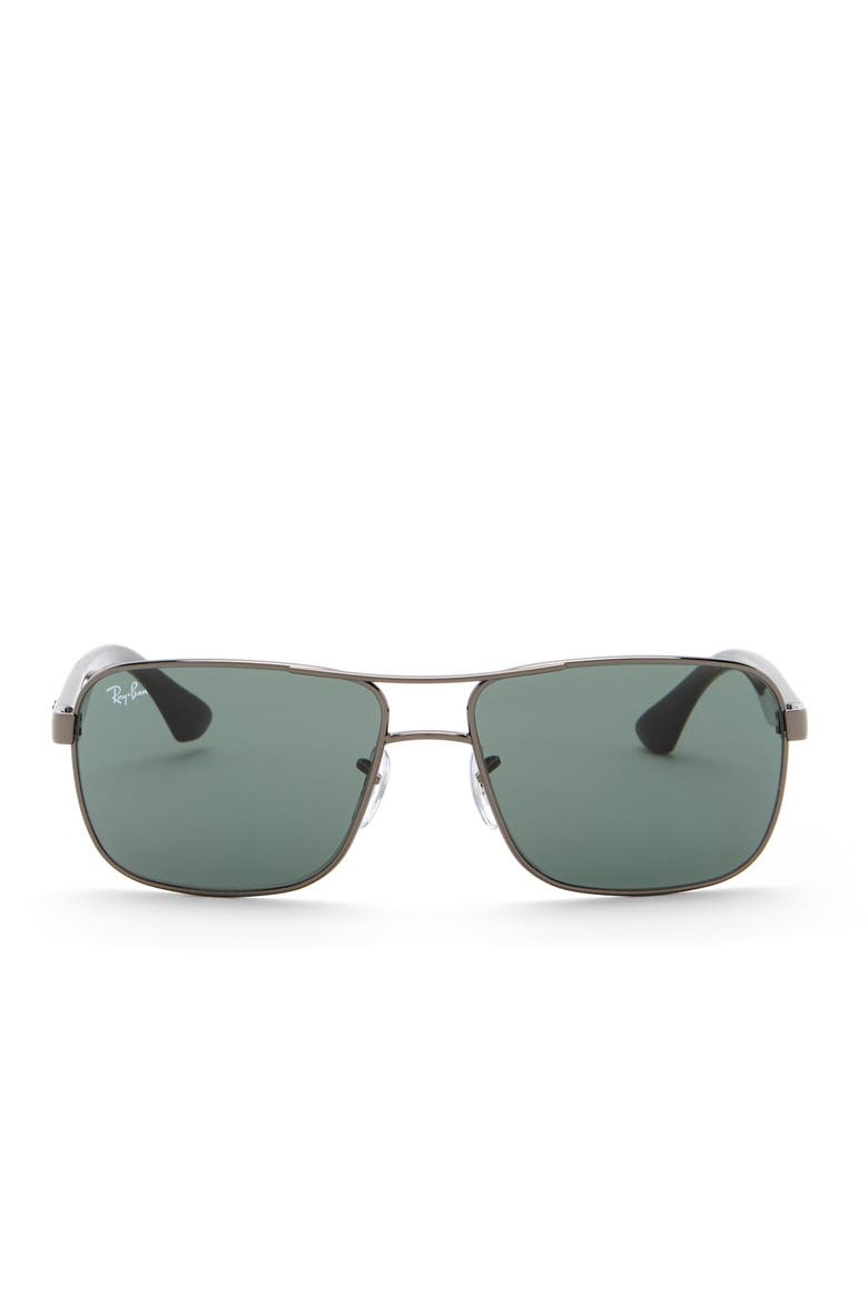 59mm Aviator Sunglasses, Alternate, color, GUNMETAL /DARK GREEN