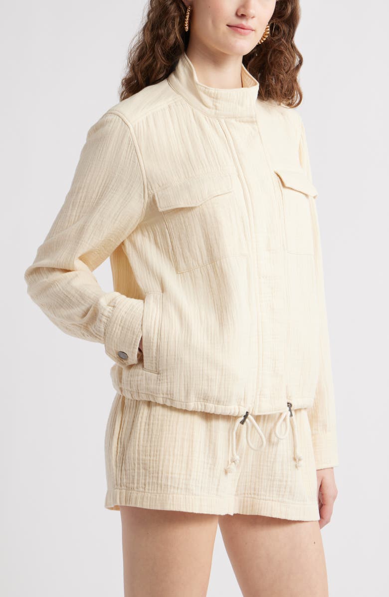 Caslon<sup>®</sup> Cotton Gauze Utility Jacket, Alternate, color, Beige Burnt