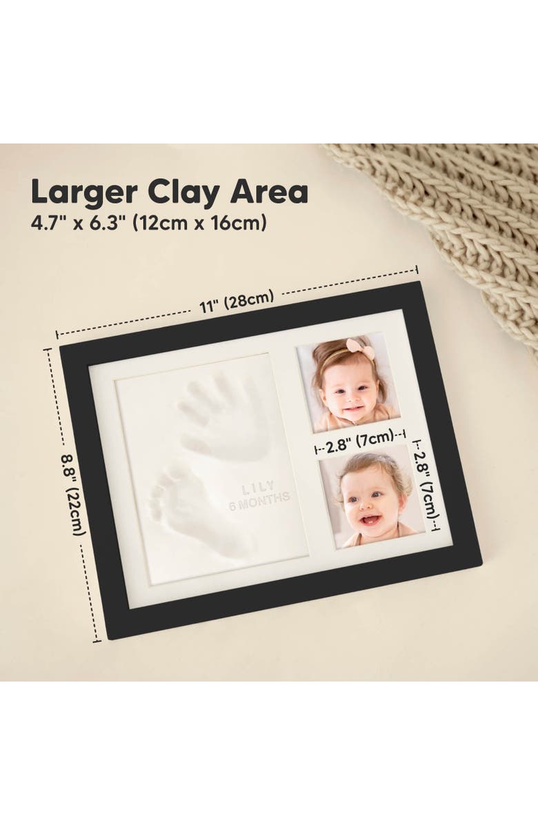 KeaBabies Baby Handprint & Footprint Keepsake Solo Frame, Alternate, color, Onyx Black