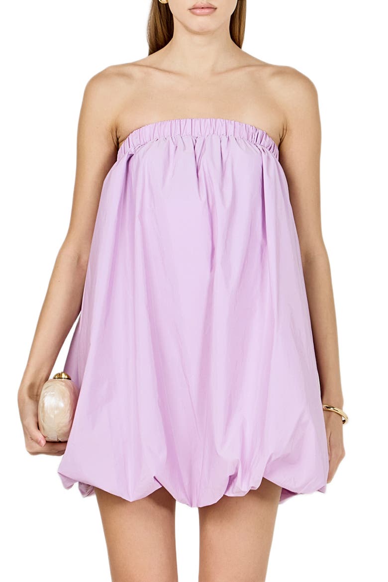 Strapless Bubble Minidress, Alternate, color, LILAC