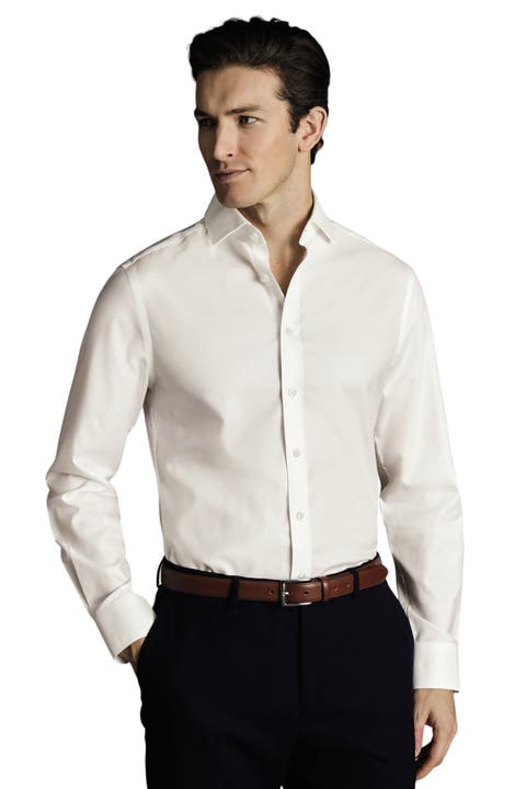 Non-Iron Twill Cutaway Slim Fit Shirt Single Cuff