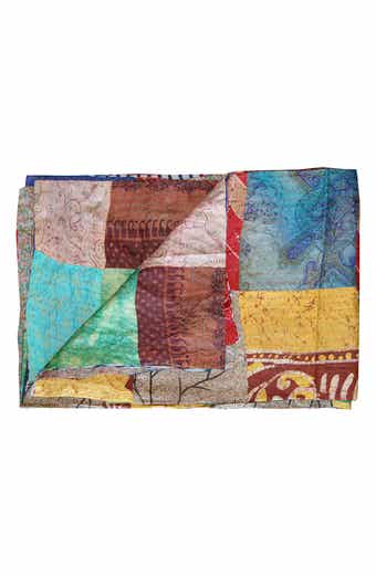 TAJ HOTEL Kantha Silk Throw Blanket