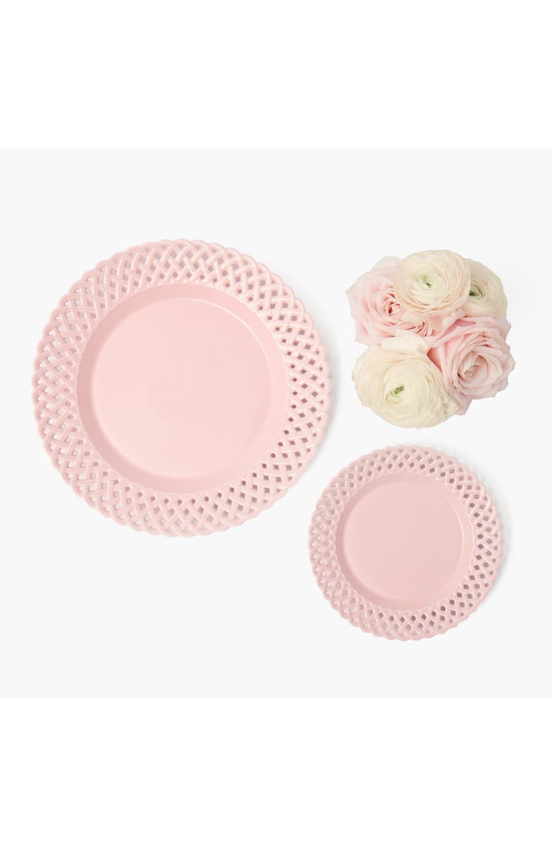 Mrs. Alice Pink Basketweave Starter Plate, Main, color, Pink