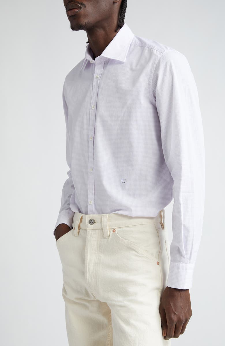 Massimo Alba Genova Regular Fit Cotton Button-Up Shirt, Alternate, color, Lilla
