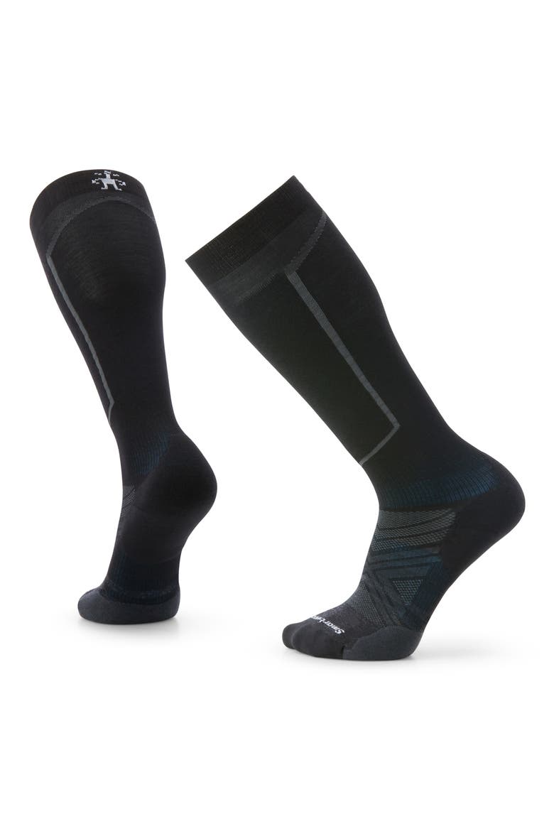 Ski Targeted Cushioning Wool Blend Over the Knee Socks, Main, color, BLACK