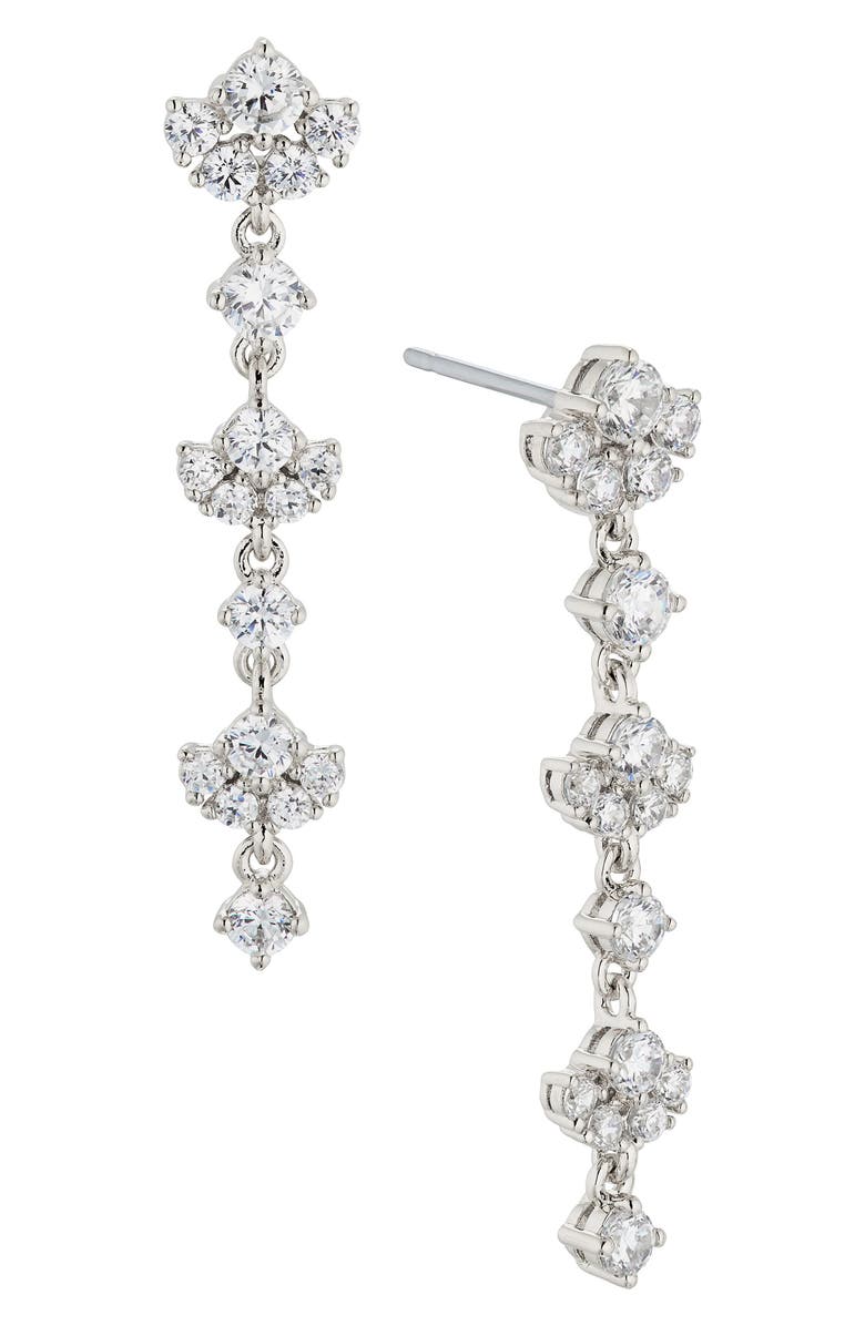 Nadri Cubic Zirconia Linear Drop Earrings, Main, color, 