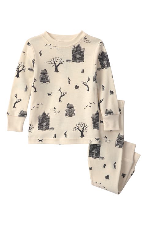 Print Fitted Organic Cotton Two-Piece Pajamas