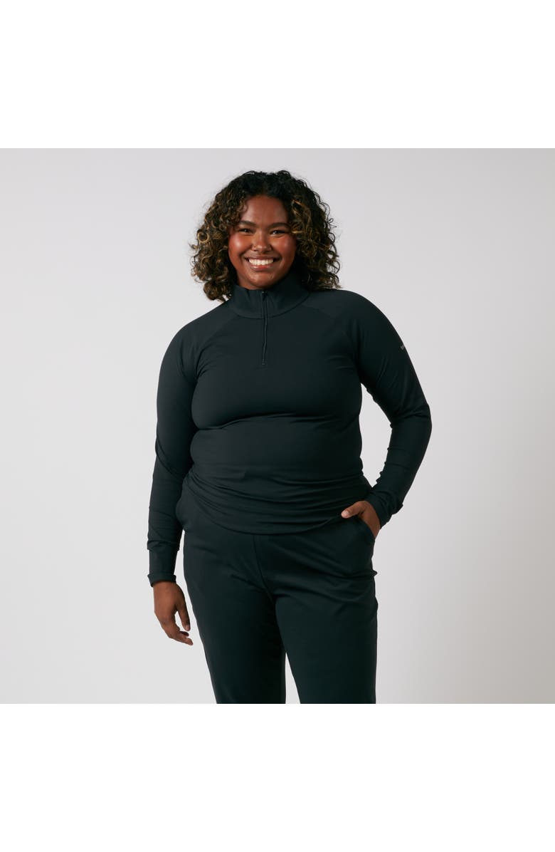 TomboyX Long Sleeve Quarter Zip Top, Alternate, color, Black