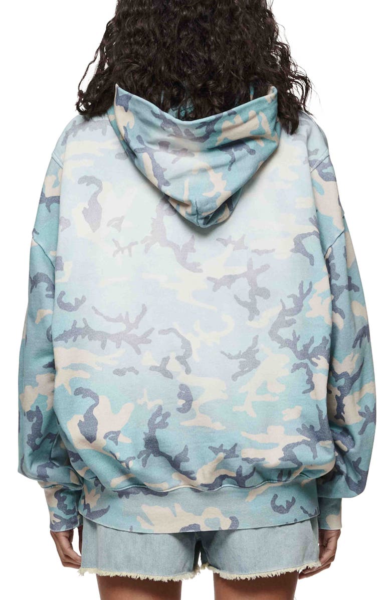 PURPLE BRAND Camo Print Cotton Hoodie, Alternate, color, Blue Multi