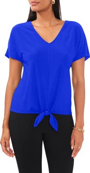 Chaus Tie Front V-Neck Top