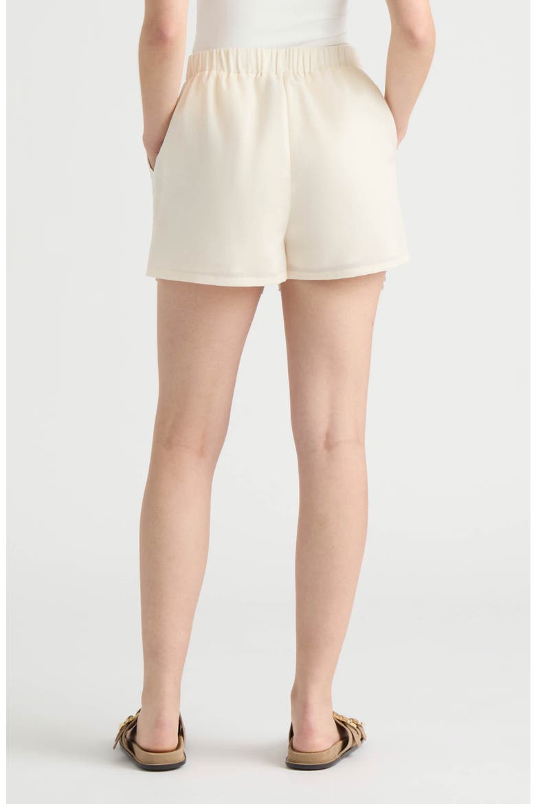 Mixed Media Lace Shorts, Alternate, color, VANILLA