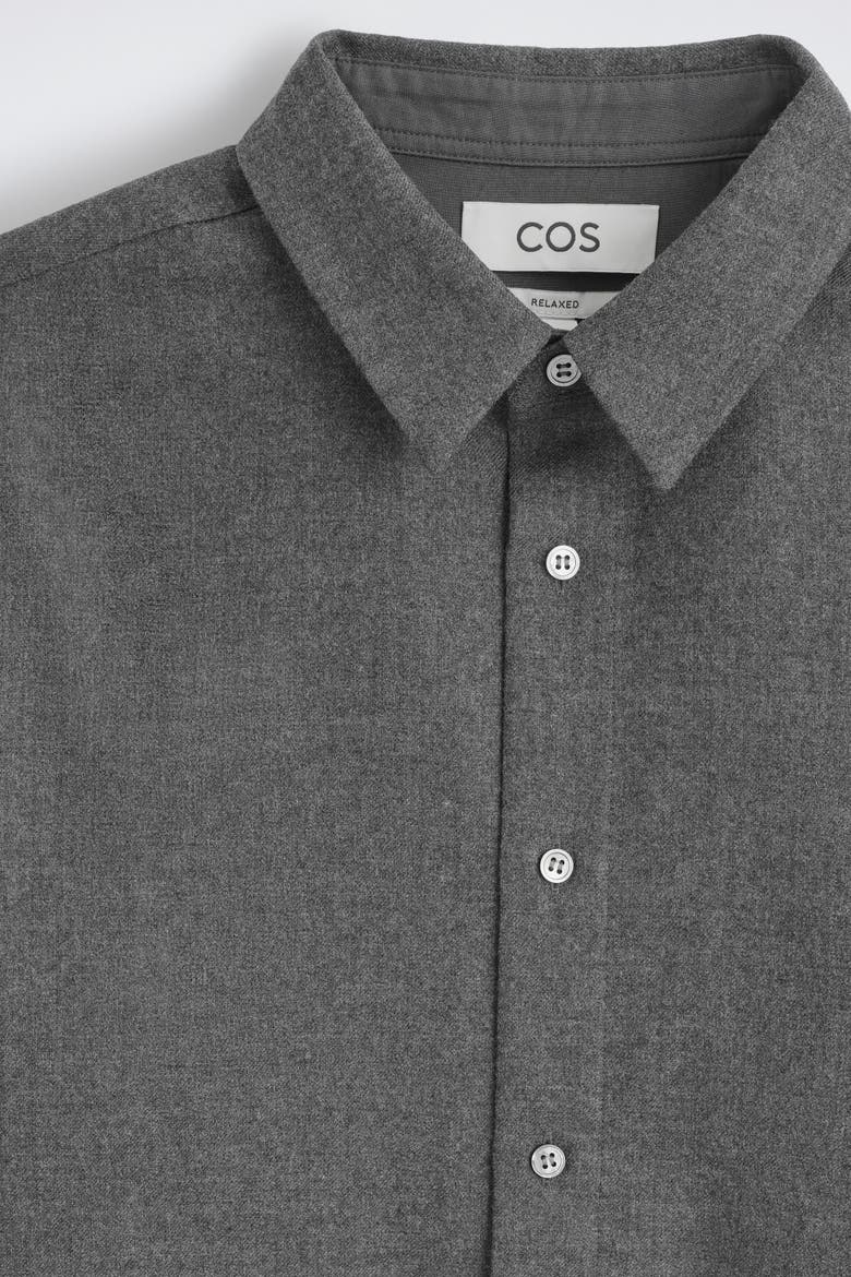 Relaxed Wool-Flannel Shirt, Alternate, color, DARK-GRAY MÉLANGE