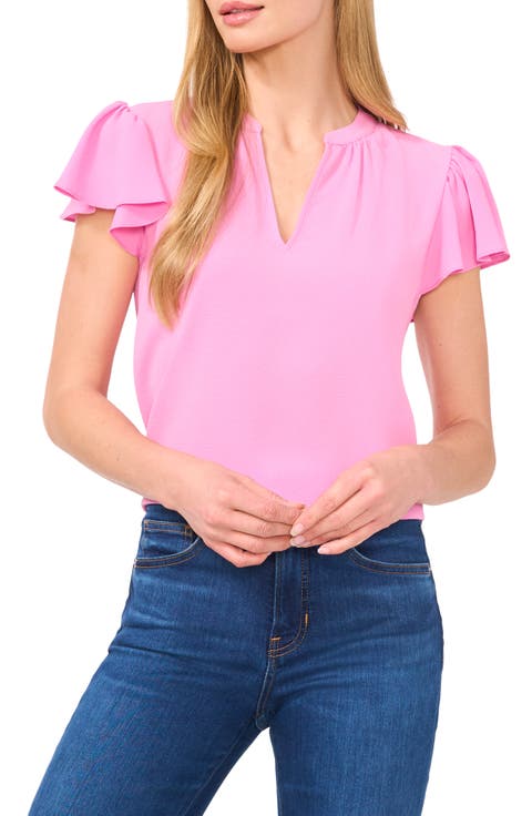 Flutter Sleeve V-Neck Top