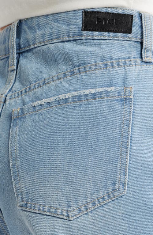 Ptcl Remi High Waist Cuf Off Denim Shorts In Faded Indigo