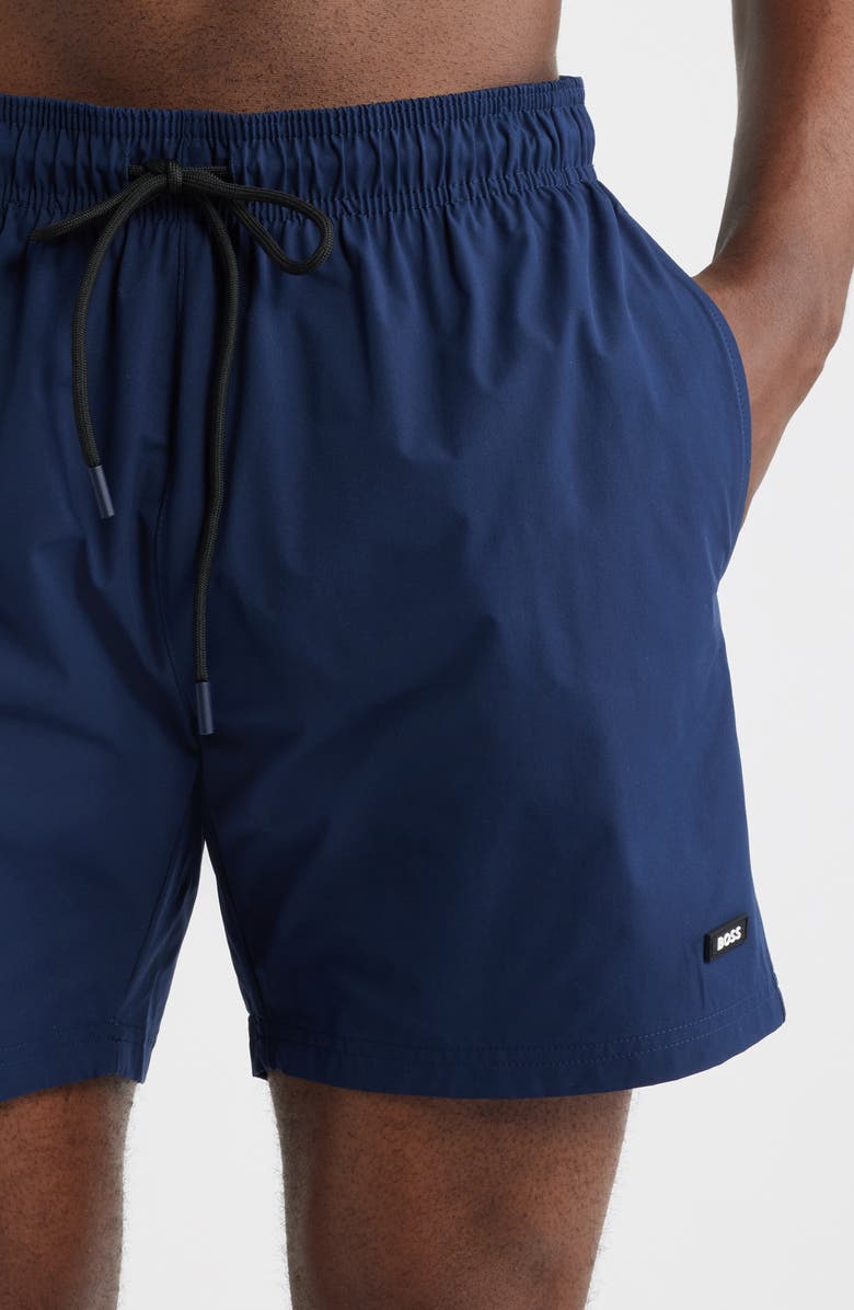 BOSS Shark Swim Trunks, Alternate, color, Navy