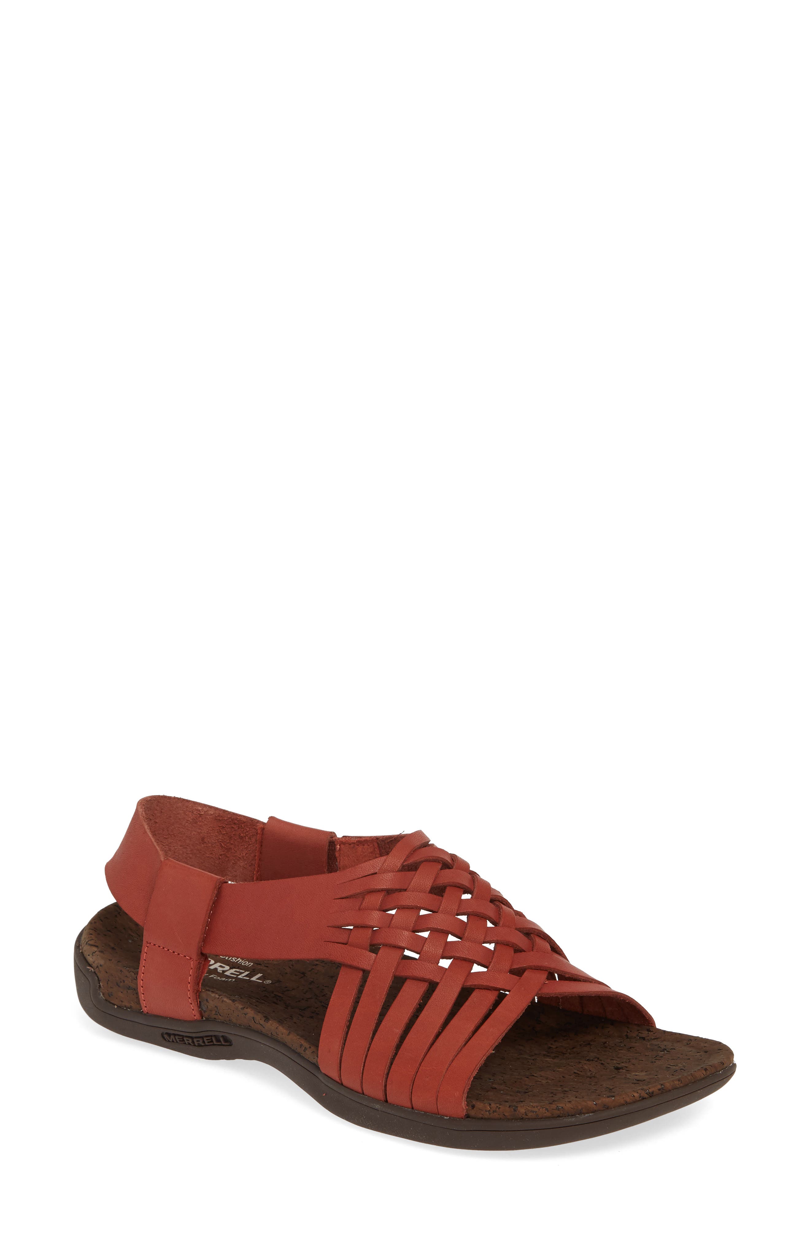 District Mahana Backstrap Sandal, Main, color, REDWOOD LEATHER