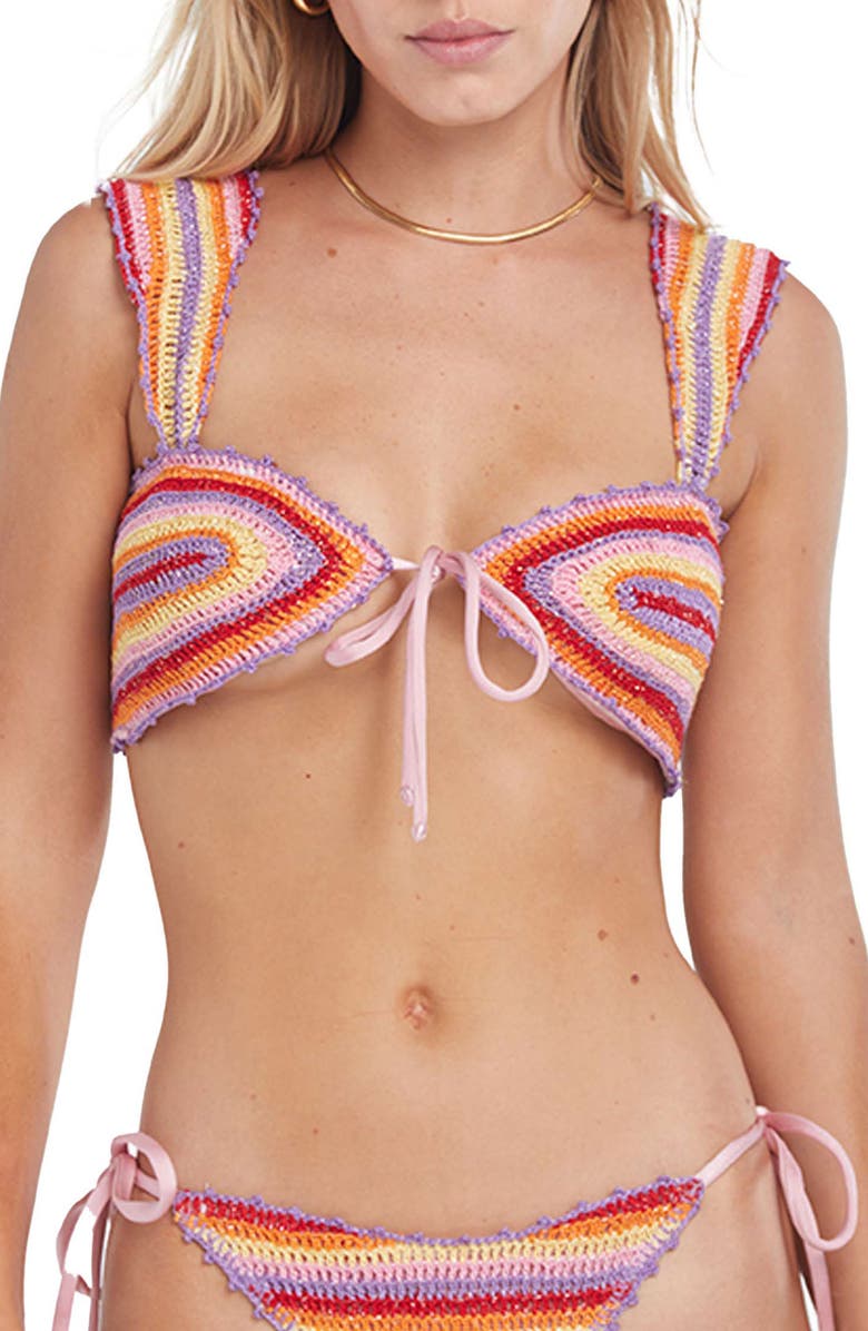 Capittana Lucy Multicolor Crochet Bikini Top, Main, color, 