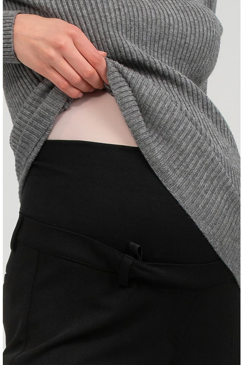 Noah Adjustable Waist Straight Leg Maternity Pants, Alternate, color, BLACK