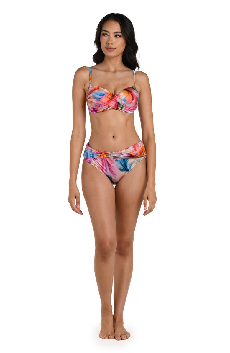 La Blanca Feathered Impression Bikini Top, Alternate, color, Pink Multi