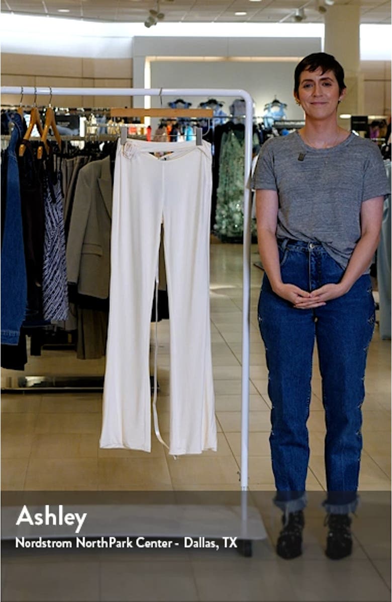 Floral Embellished Jersey Flare Pants, sales video thumbnail