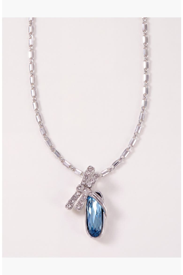 Dragonfly Egg Crystal Pendant Necklace, Alternate, color, Blue
