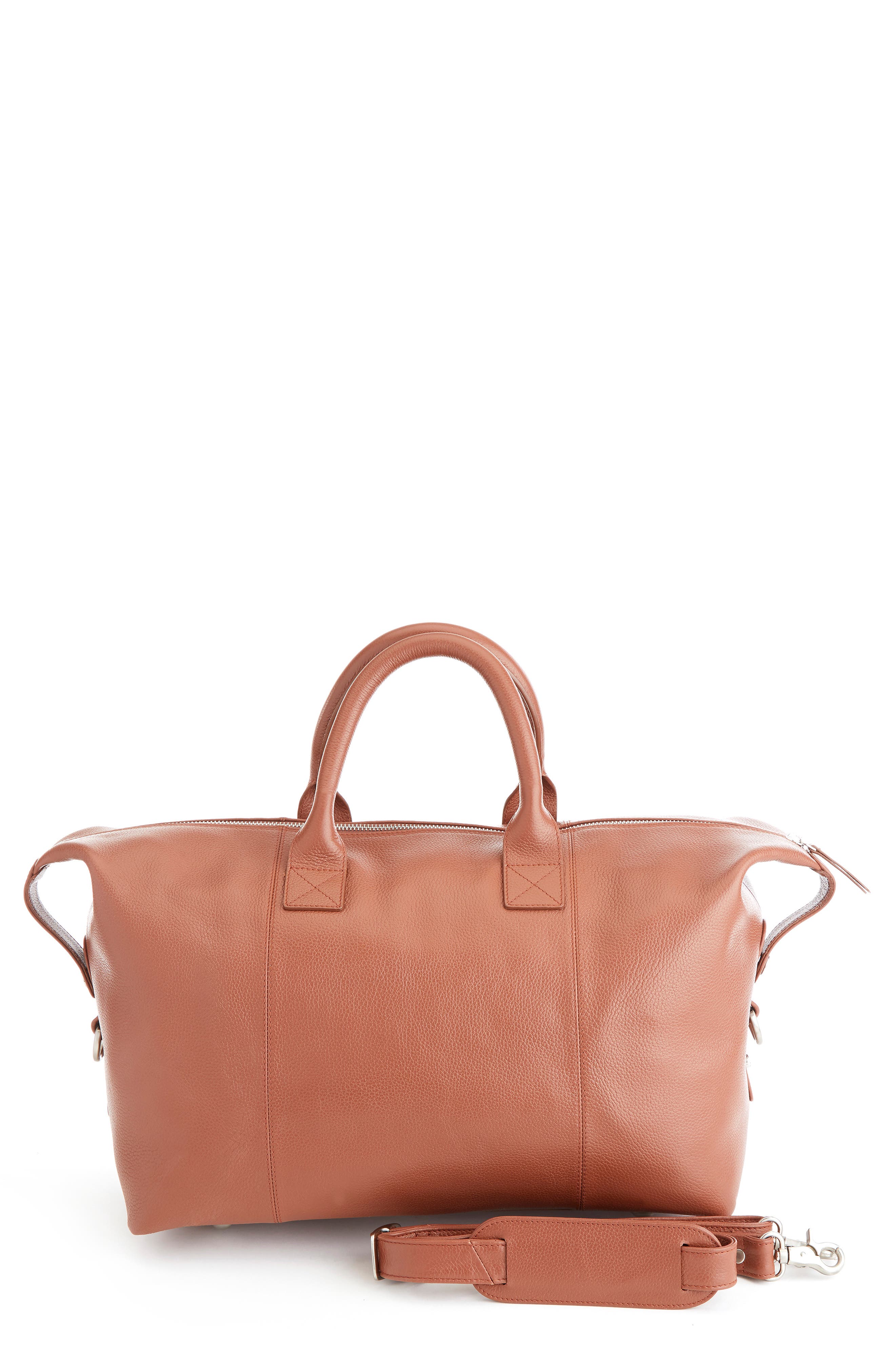 ROYCE New York Leather Duffle Bag, Main, color, Tan