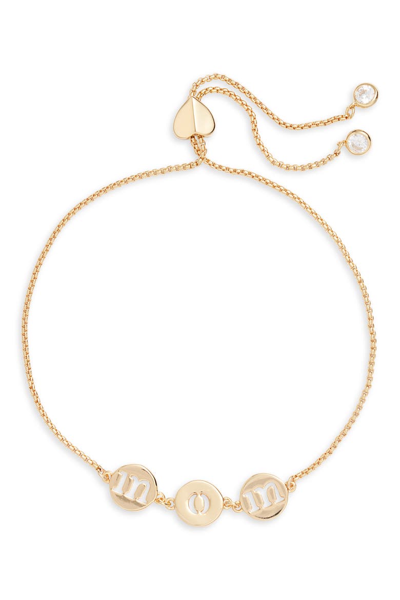 mom pendant bracelet, Main, color, CLEAR/ GOLD